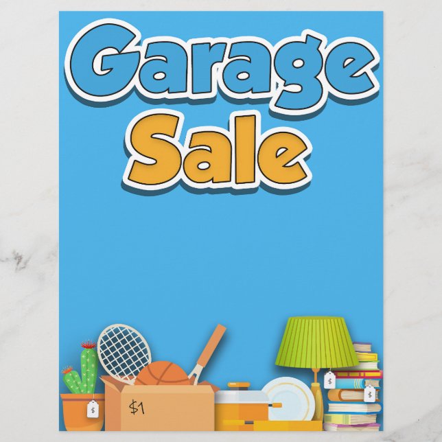 Garage Sale Flyer - 8 1/2 tum x 11 tum mall (Framsidan)