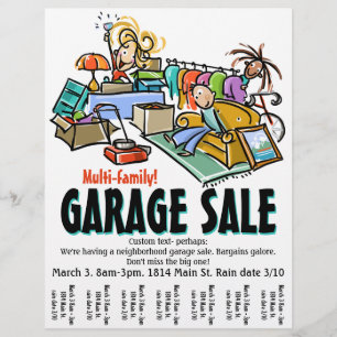 Garage Sale. Flytta Sale. Fållare för Anpassningsb Reklamblad