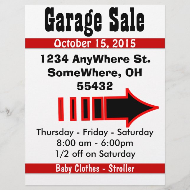 Garage Sale Sign Flyer (Framsidan)