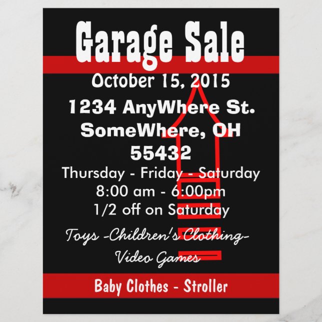 Garage Sale Sign Flyer (Framsidan)