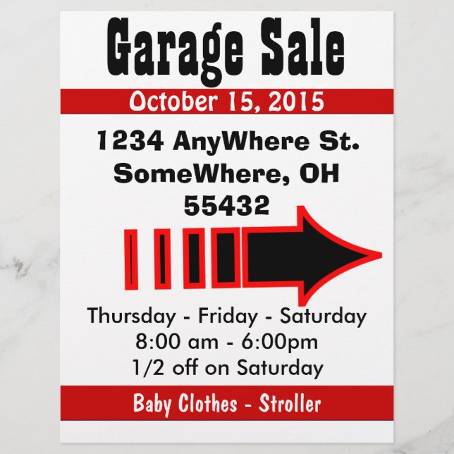 Garage Sale Sign Flyer (Framsidan)