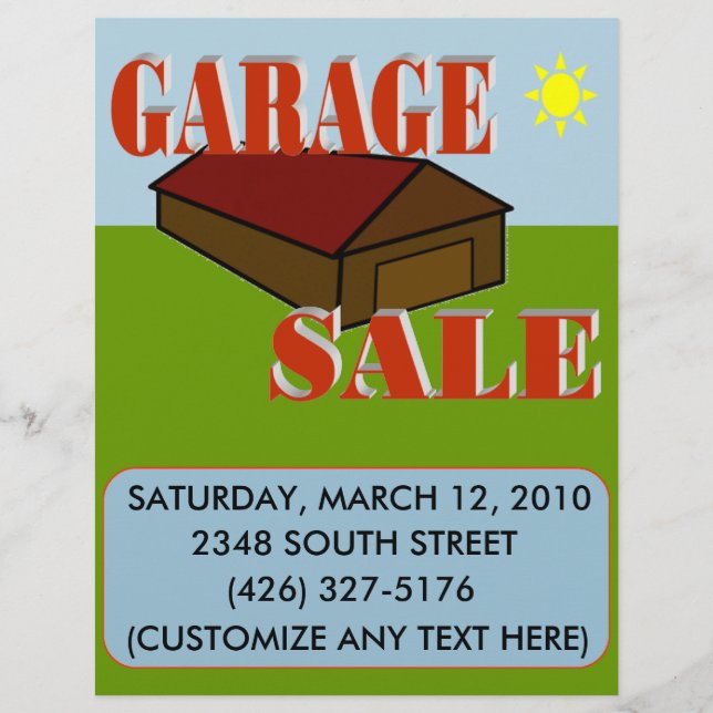 GARAGE SALE SIGN/FLYER REKLAMBLAD (Framsidan)