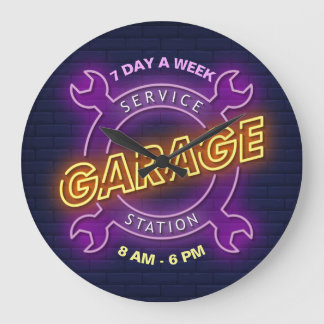 Garage Service Station Anpassningsbar Text Stor Klocka