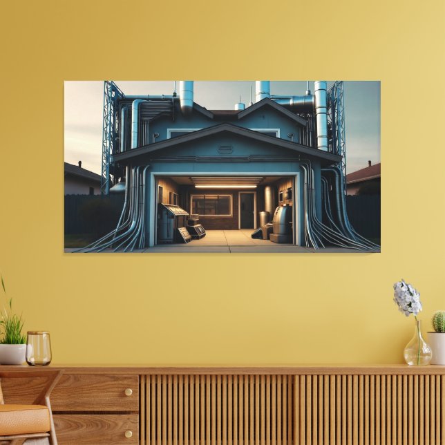 Garage Tech Upgrade canvas print (Insitu (Vardagsrum))