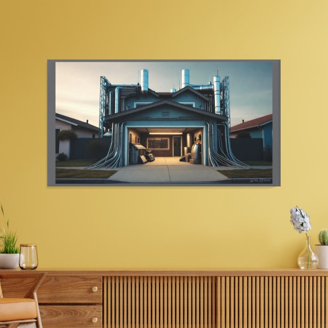 Garage Tech Upgrade canvas print (Insitu (Vardagsrum))