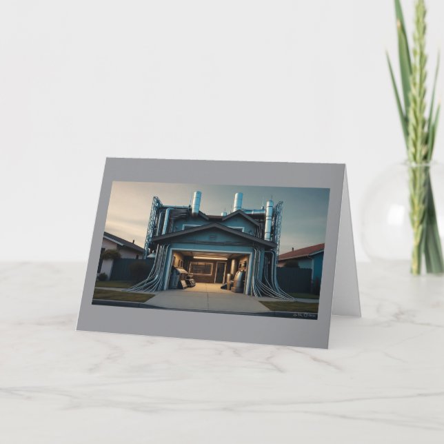 Garage Tech Upgrade greeting card Helgkort (Framsida)