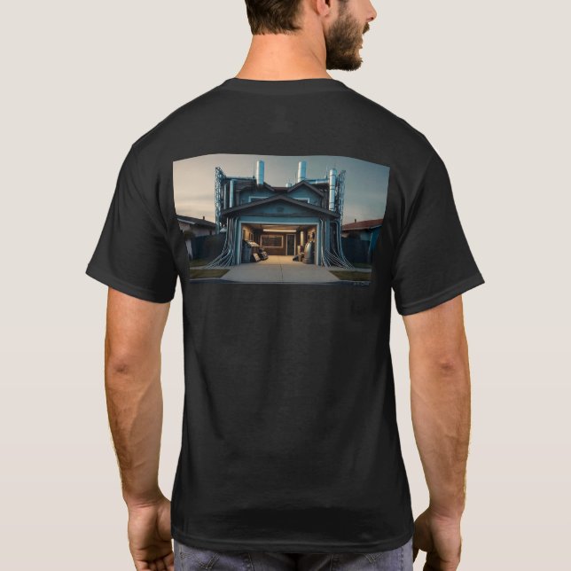 Garage Tech Upgrade men black T-shirt back (Baksida)