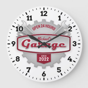 Garage Verktyg Man Cave Personalizable Wall Clock Stor Klocka