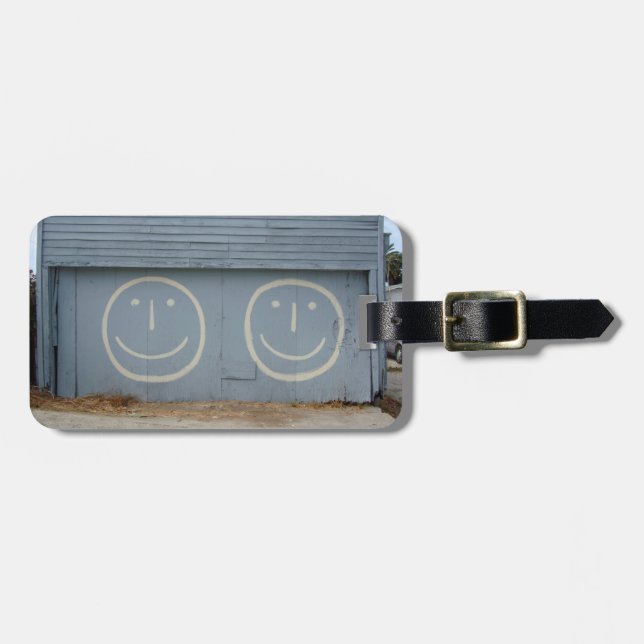Garagedorer lycklig Ansikte vid Backe Bagagebricka (Horisontell Framsida)