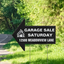 Garageförsäljning Anpassad adress Dag Svart Pil Tr