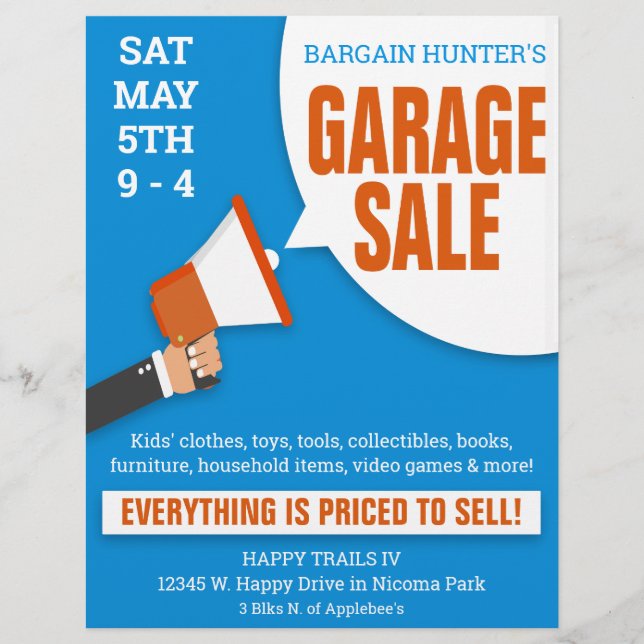 Garageförsäljning Flyer - Försäljningsjägare (Framsidan)