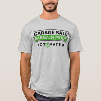 garageförsäljning, fyndläge, rolig skjorta t shirt