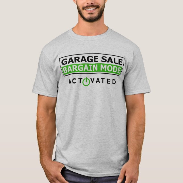 garageförsäljning, fyndläge, rolig skjorta t shirt (Framsida)