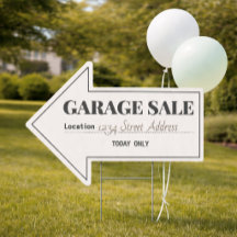 Garageförsäljning Pilskylt med anpassad eller ifyl