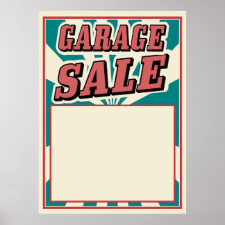 Garageförsäljning poster vintage