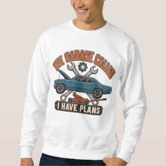 Garaget ringde Jag Har Planer Rolig Karlgubbe Lång Ärmad Tröja