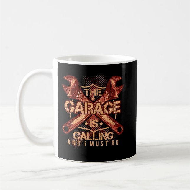 Garaget ropar och jag måste gå kaffemugg (Vänster)