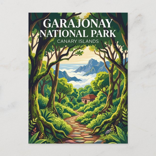 Garajonay nationalpark Spanien Vykort (Framsida)