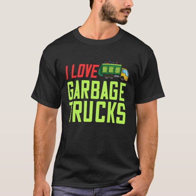 Garbage Day  Trash Truck T Shirt (Framsida)