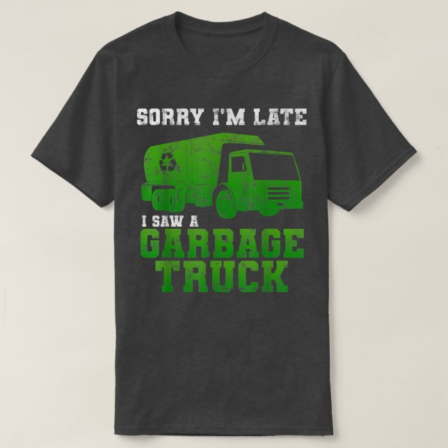 Garbage Smiling Truck Dirty Cans Recycling Day Dus T Shirt (Design framsida)