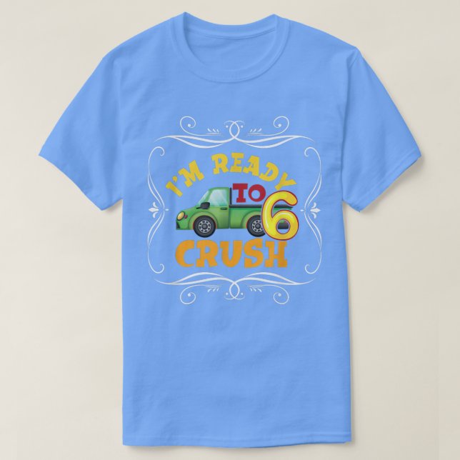 Garbage Truck 6th Birthday Party Birthday Boy  T Shirt (Design framsida)