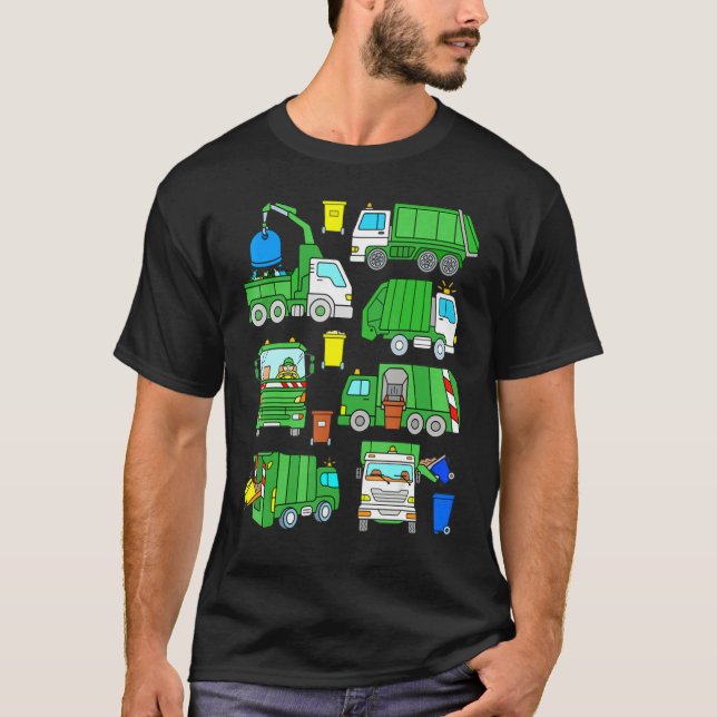 Garbage Truck Dump Trash Trucks T Shirt (Framsida)