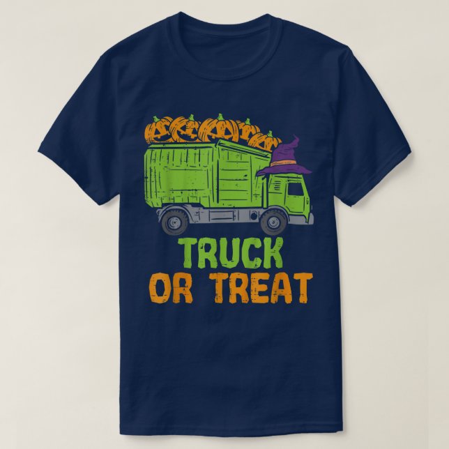 Garbage Truck Pumpkins Toddler Baby Boys Halloween T Shirt (Design framsida)