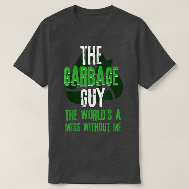 Garbage Truck Recycle Waste Trash Collector Earth  T Shirt (Design framsida)