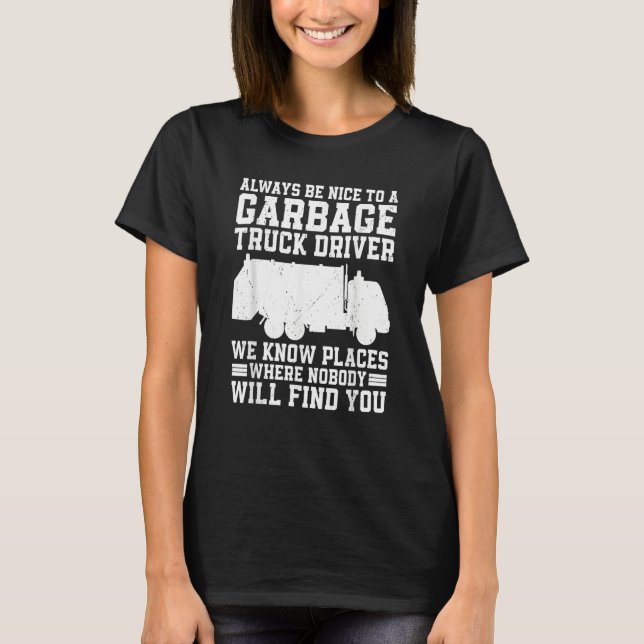 Garbage Truck Recycling Trash Truck Garbage Day Se T Shirt (Framsida)