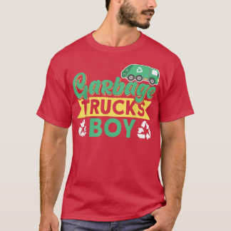 Garbage Trucks Boy Waste Management Garbage Truck  T Shirt