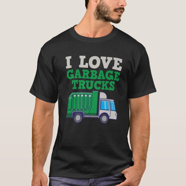 Garbarge sopor Lastbil Lastbil Älskare T Shirt (Framsida)