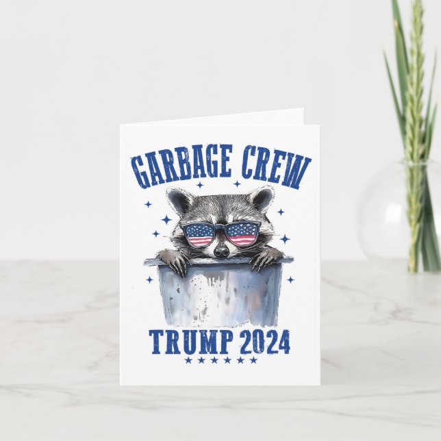 Garbyge Crew Trump 2024 President 47 Trump 2024 Me Kort (Framsida)