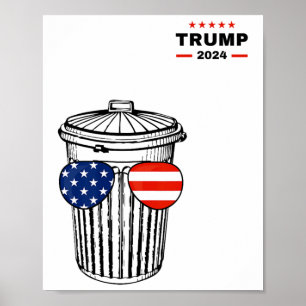 Garbyge for Trump 2024 Garge Lastbil Sopor kan rös Poster
