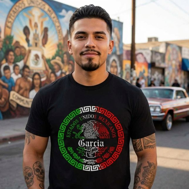 Garcia Efternamn Mexiko Emblem T-shirt (Garcia Last name Mexico Emblem T-shir)