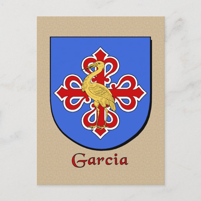 Garcia Family Heraldic Shield Vykort (Framsida)