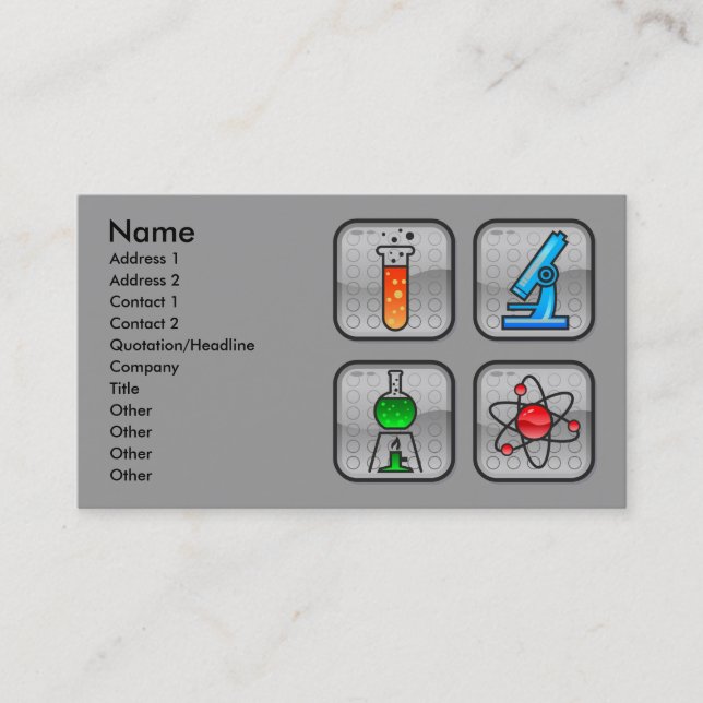 Garcya.us_ScienceIcons, Namn, Adress 1, Addres ... Visitkort (Framsida)