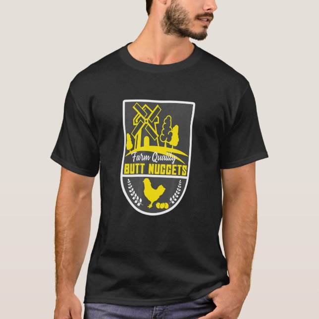 Gård Kvalitet Kycklingbitar  Kyckling  Höna  Ägg   T Shirt (Framsida)