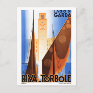 Garda Sjö, Italien Vintage affisch återställd Vykort