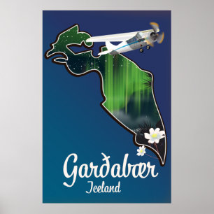 Garðabær Island resemappaffisch Poster