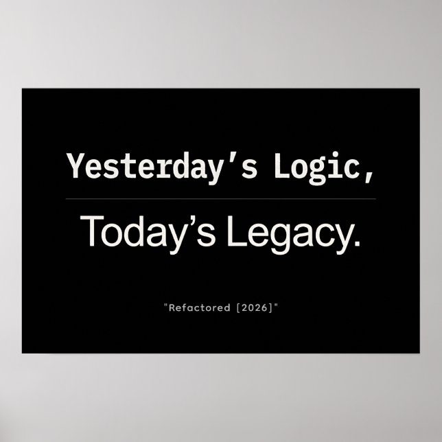 Gårdagens Logik Dagens Legacy Utvecklarcitat Poster (Framsidan)