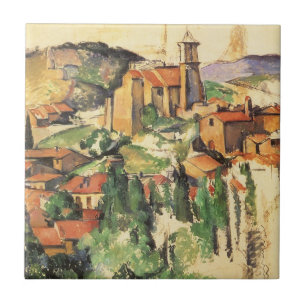 Gardanne-byn av Paul Cezanne, Vintage Art Kakelplatta