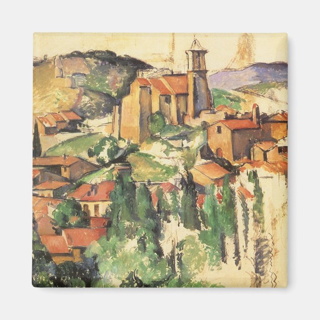 Gardanne-byn av Paul Cezanne, Vintage Art Magnet (Framsidan)