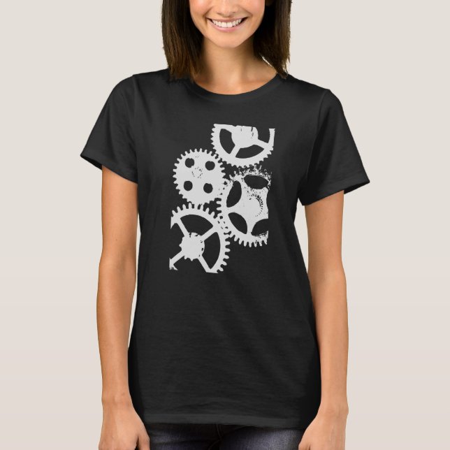 Gårdarna Steampunk Clockwork Watch Cogs & Ge T Shirt (Framsida)