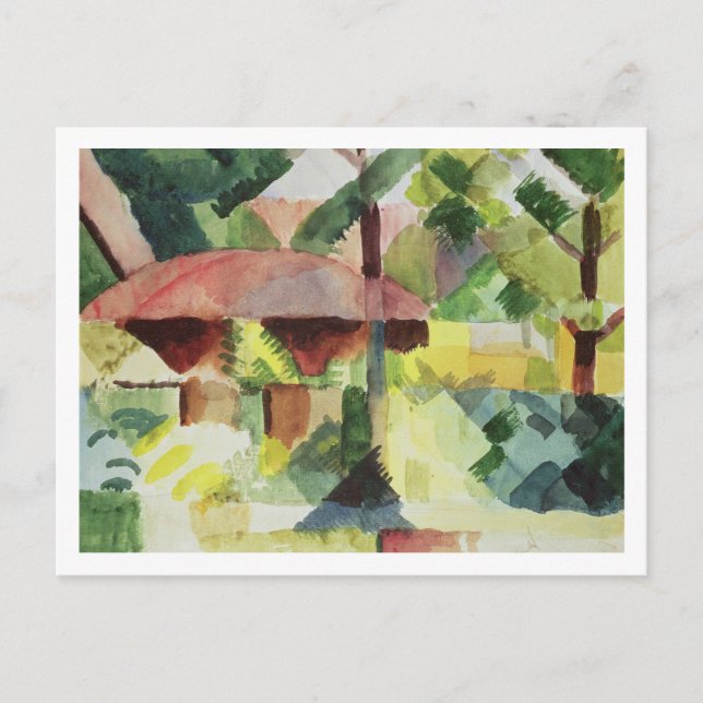 Garden, 1914 (w/c on papper) vykort (Framsida)