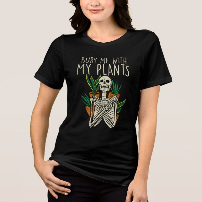 Garden Addict brände mig med mina växter Skeleton T Shirt (Framsida)