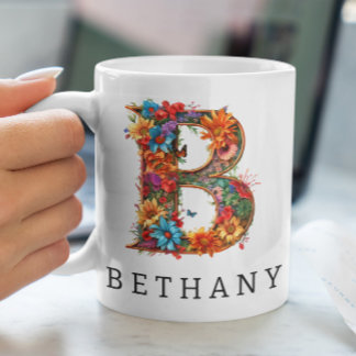 Garden Alphabet Brev B Monogram kaffe Mugg