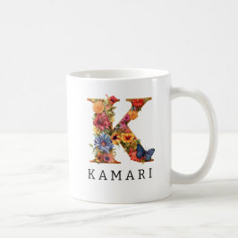 Garden Alphabet Brev K Monogram kaffe Mugg