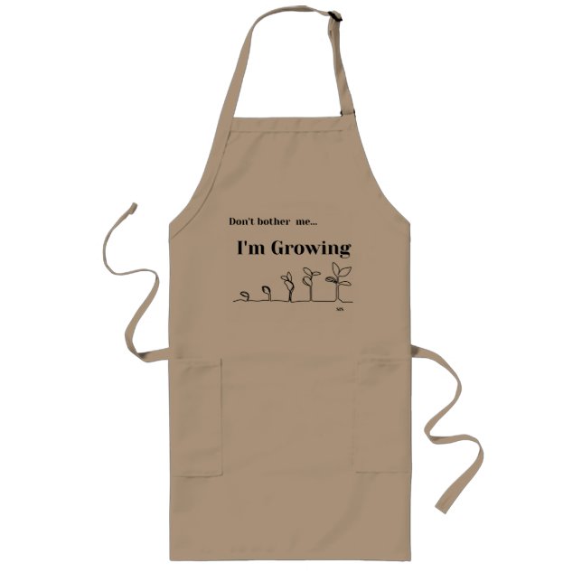 Garden Apron med Pockets, Canvas Apron Långt Förkläde (Framsidan)