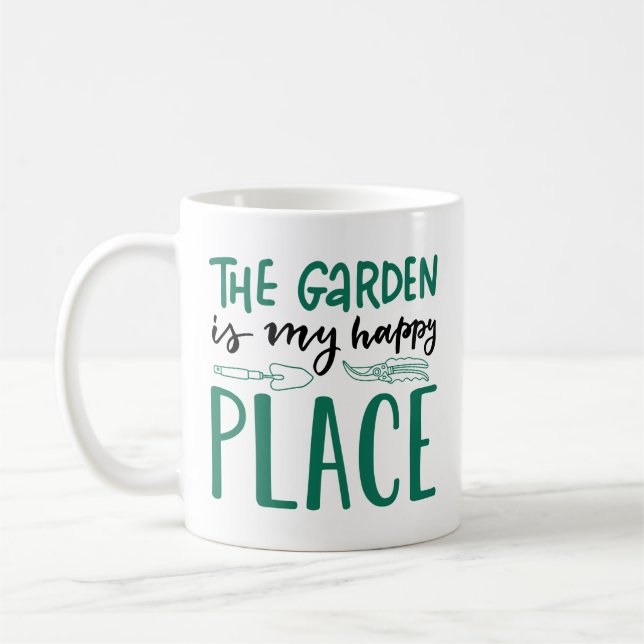 Garden är min Lycklig Ställe Kaffemugg (Vänster)