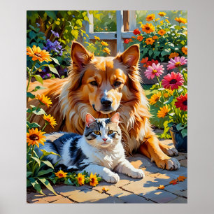 Garden Assions Cat and Hund Poster